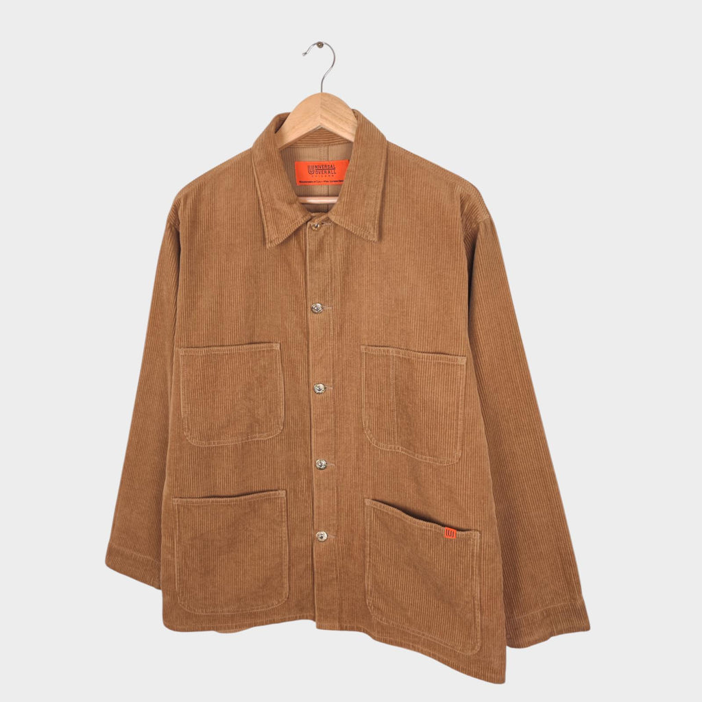 UNIVERSAL OVERALL Men's Brown Corduroy Cotton Chore Jacket