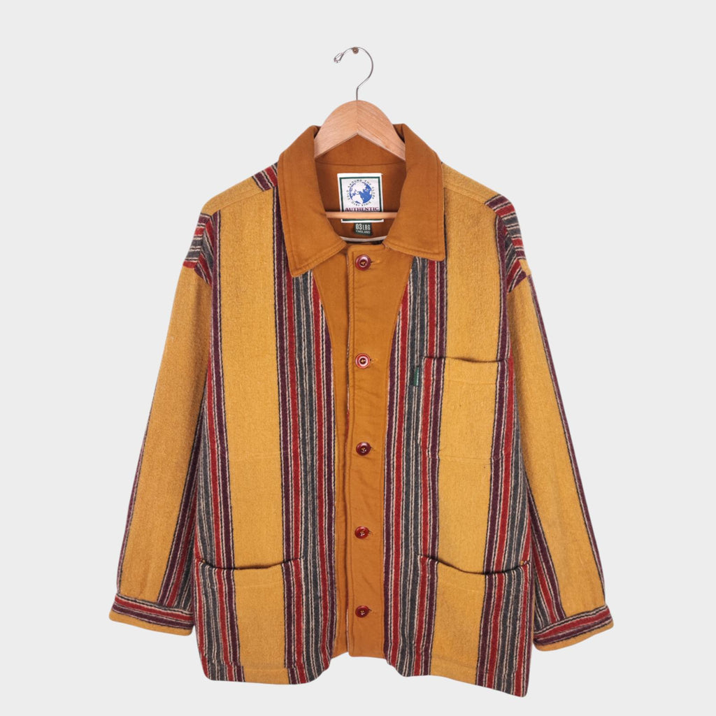NIGEL CABOURN Men's Vintage 100% Wool Striped Jacket