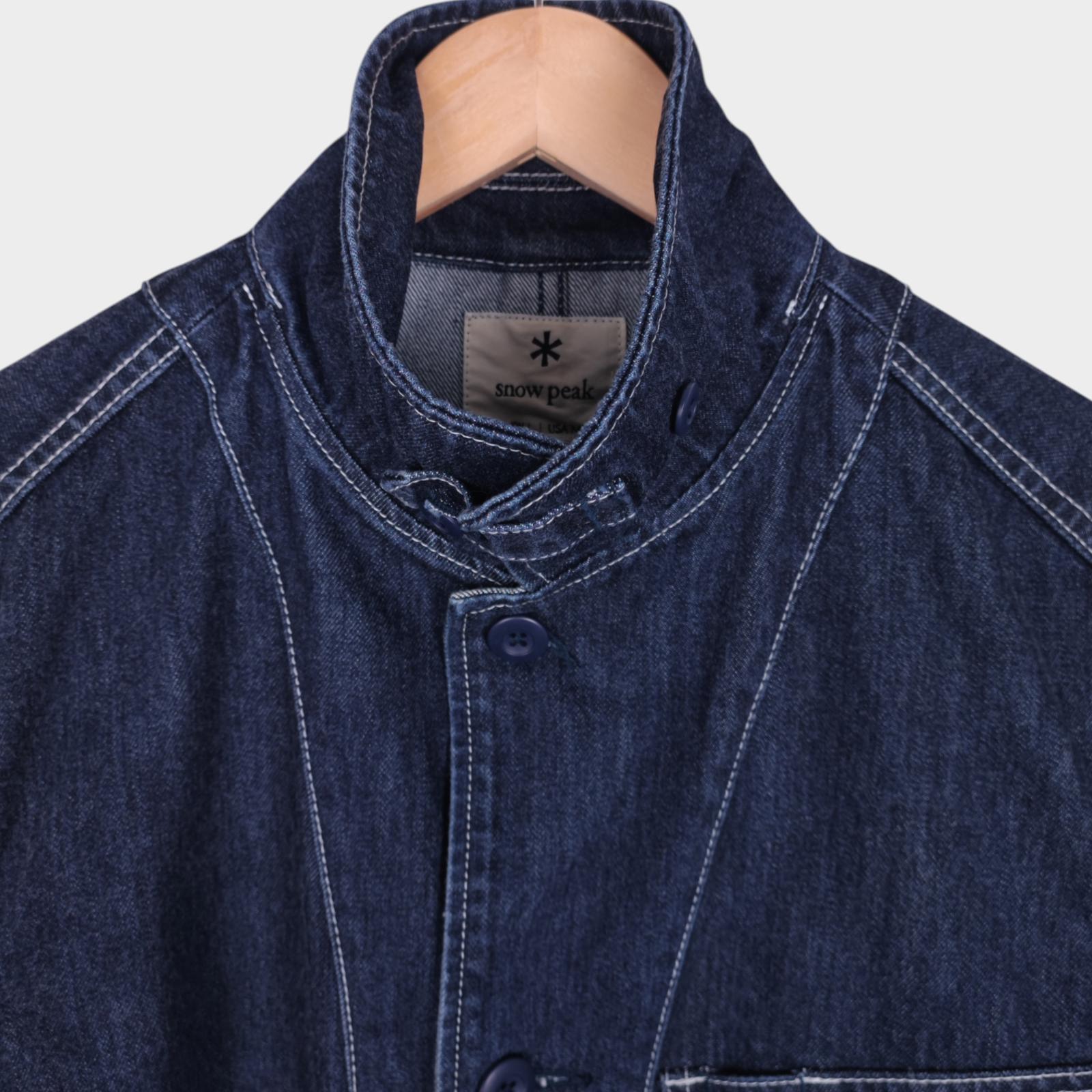 SNOW PEAK Men's Blue Made in Japan Heavyweight Denim Takibi Spec Chore Jacket