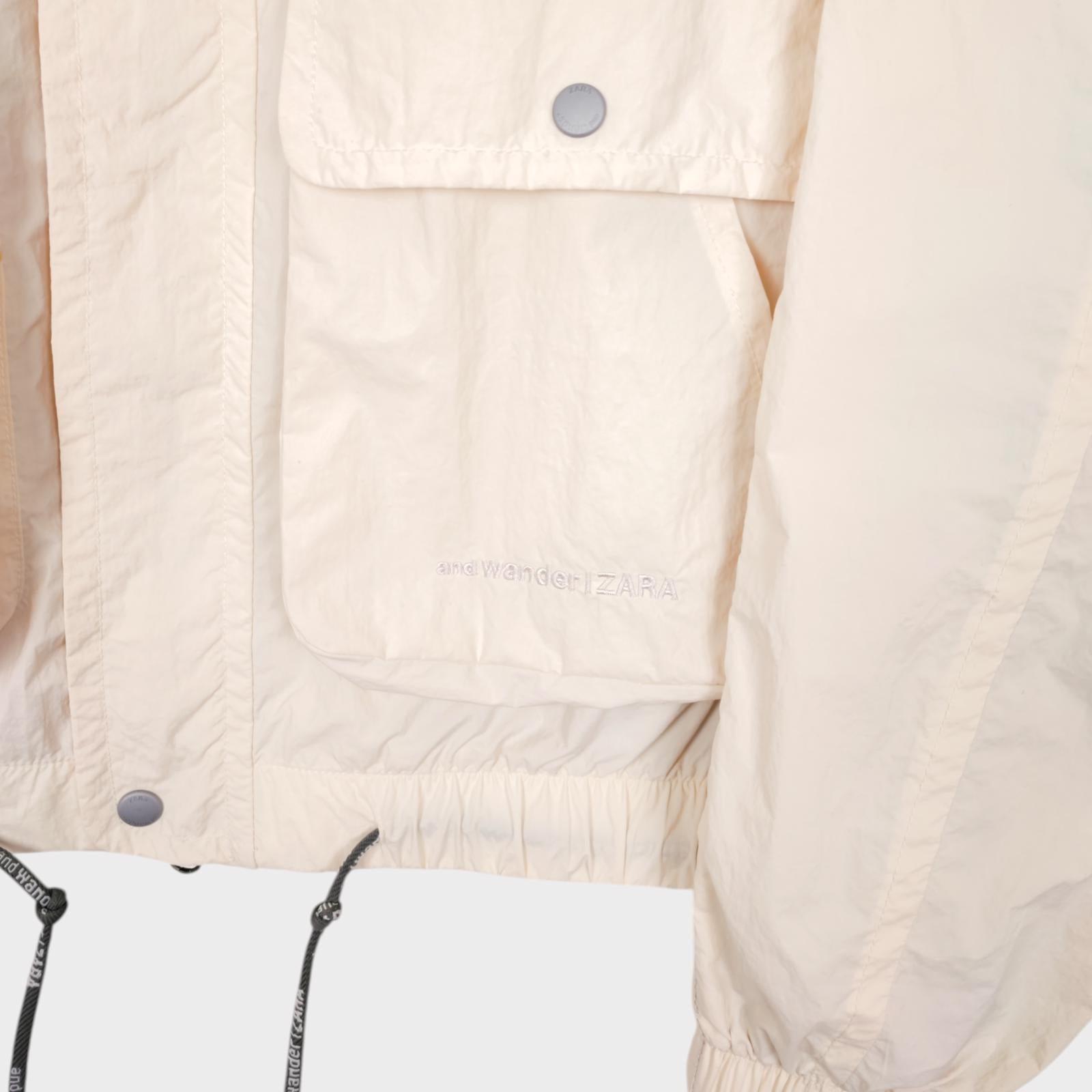 AND WANDER x ZARA Unisex Ecru Boxy Fit Cropped Blouson Jacket