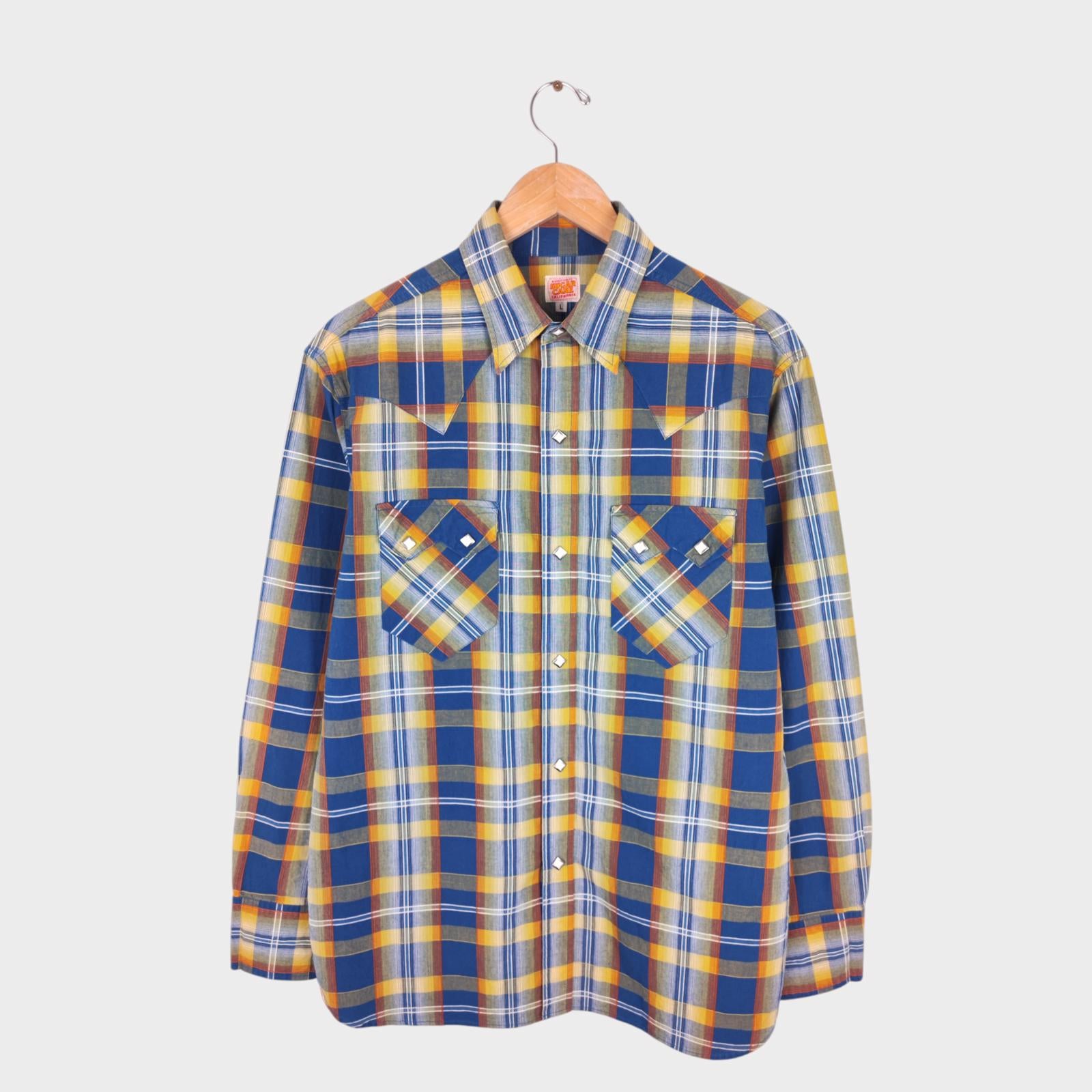 SUGAR CANE Men's Made in Japan Checked Western Shirt