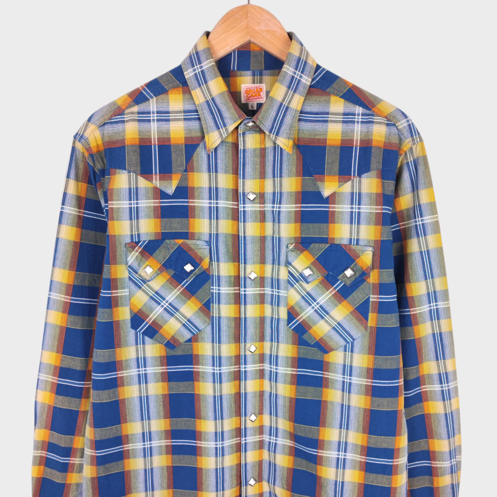 SUGAR CANE Men's Made in Japan Checked Western Shirt
