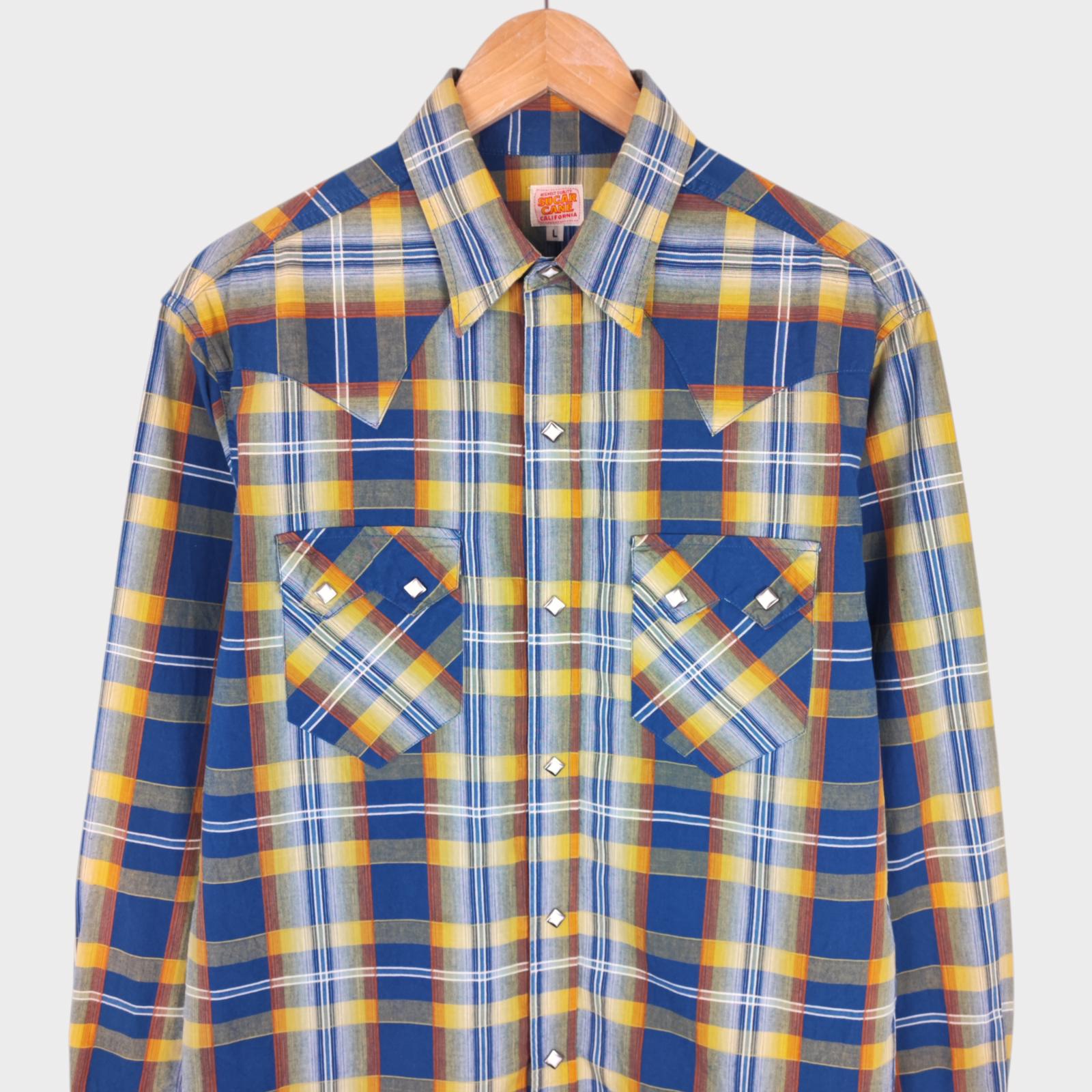 SUGAR CANE Men's Made in Japan Checked Western Shirt