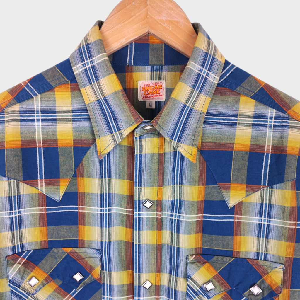 SUGAR CANE Men's Made in Japan Checked Western Shirt