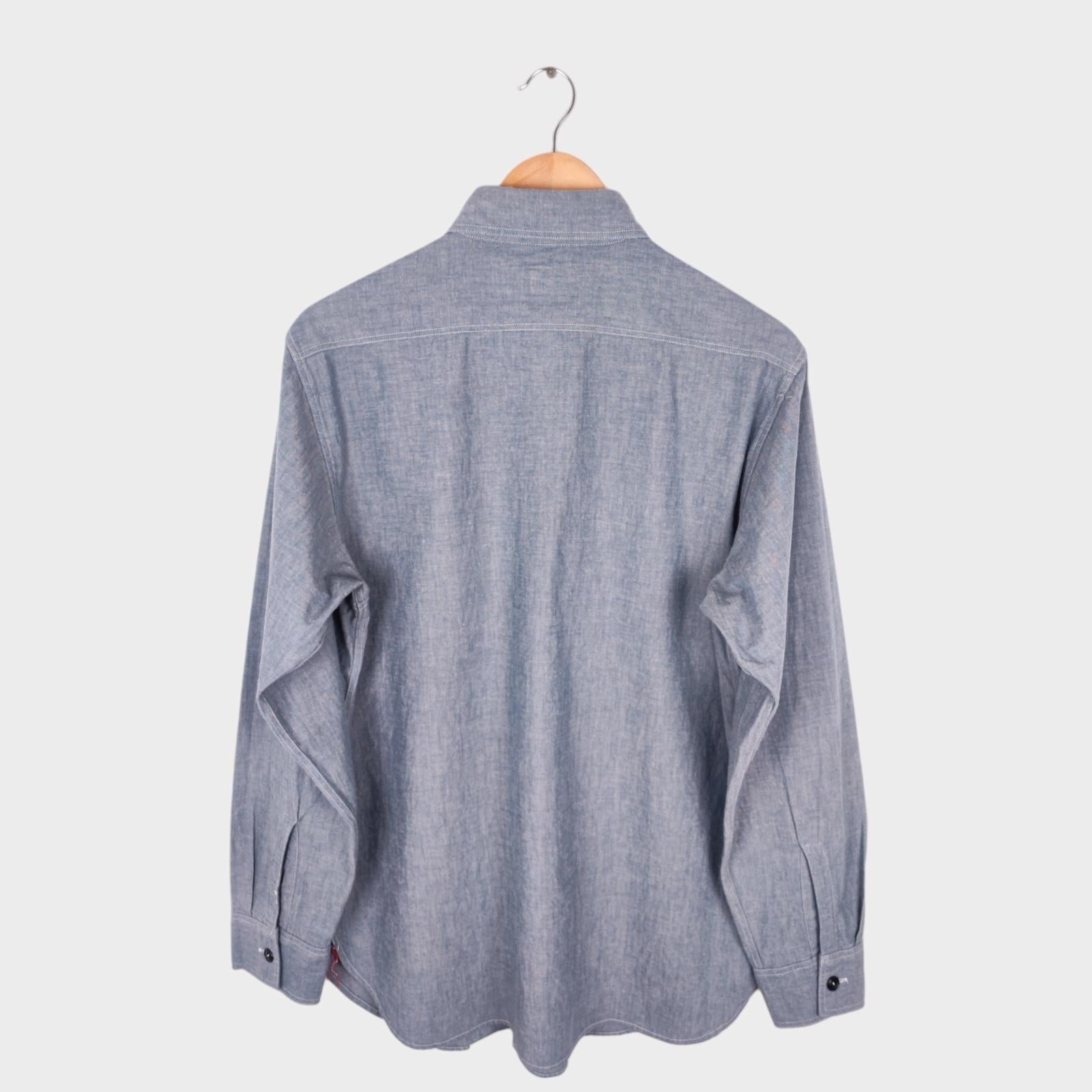 SUGAR CANE Men's Made in Japan Pale Blue Chambray Work Shirt