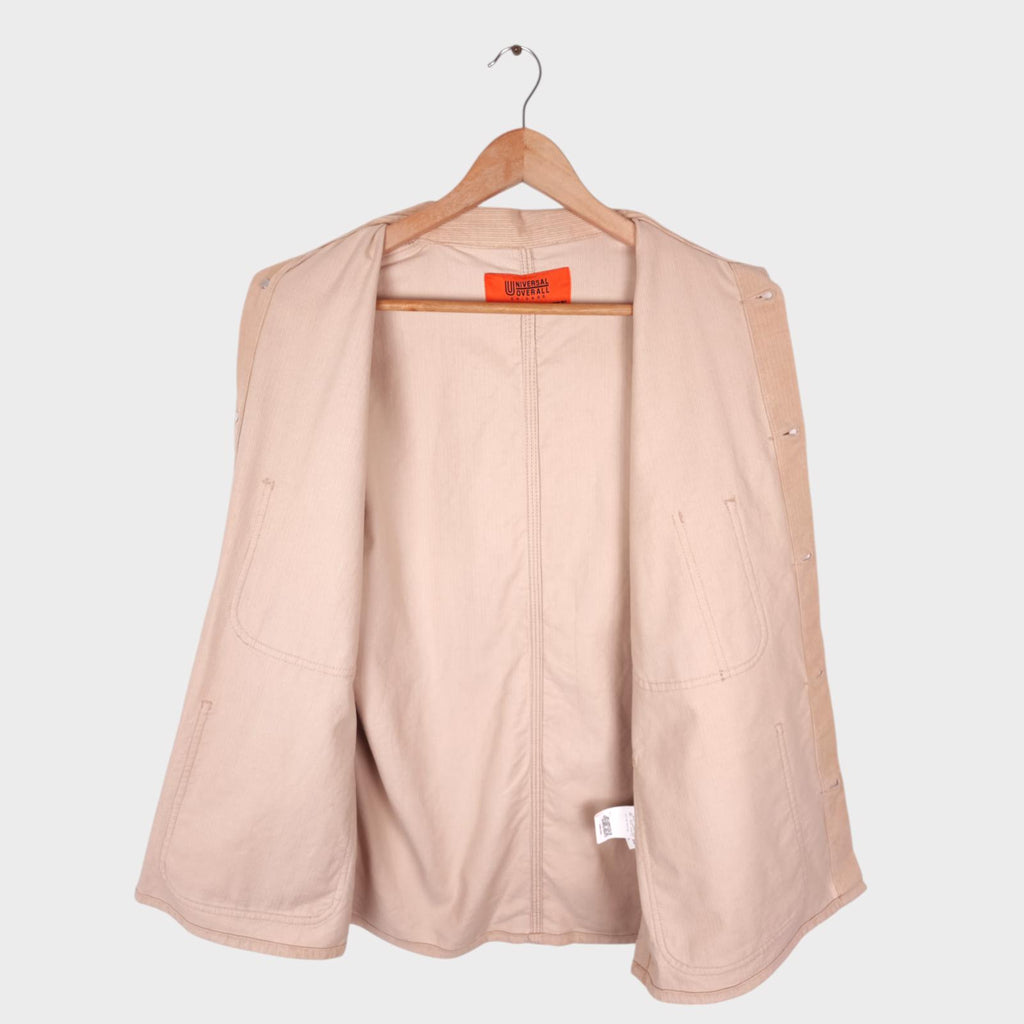 UNIVERSAL OVERALL Men's Light Beige Corduroy Cotton Chore Jacket