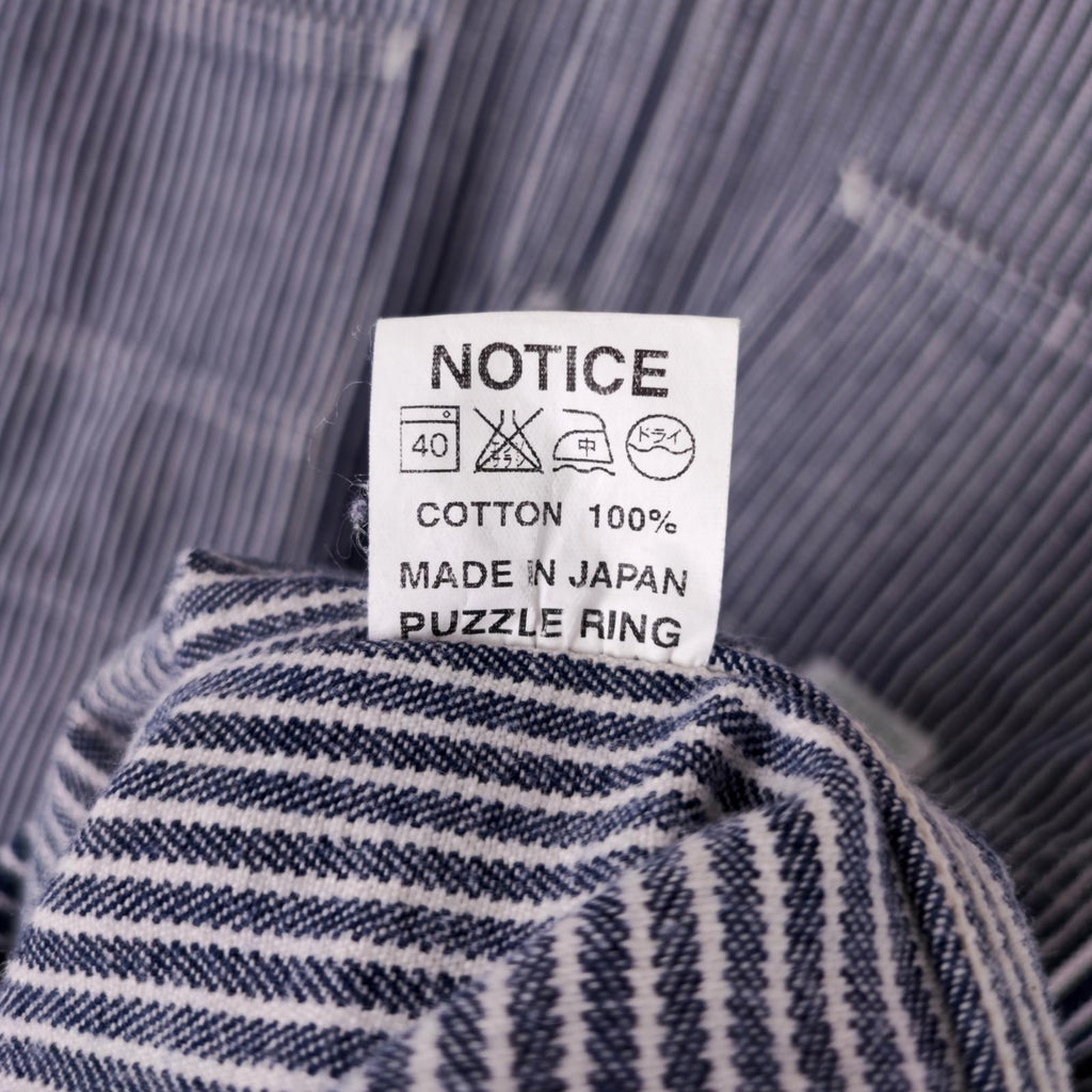 SASSAFRAS Men's Made in Japan Hickory Stripe Heavyweight Cotton Overshirt