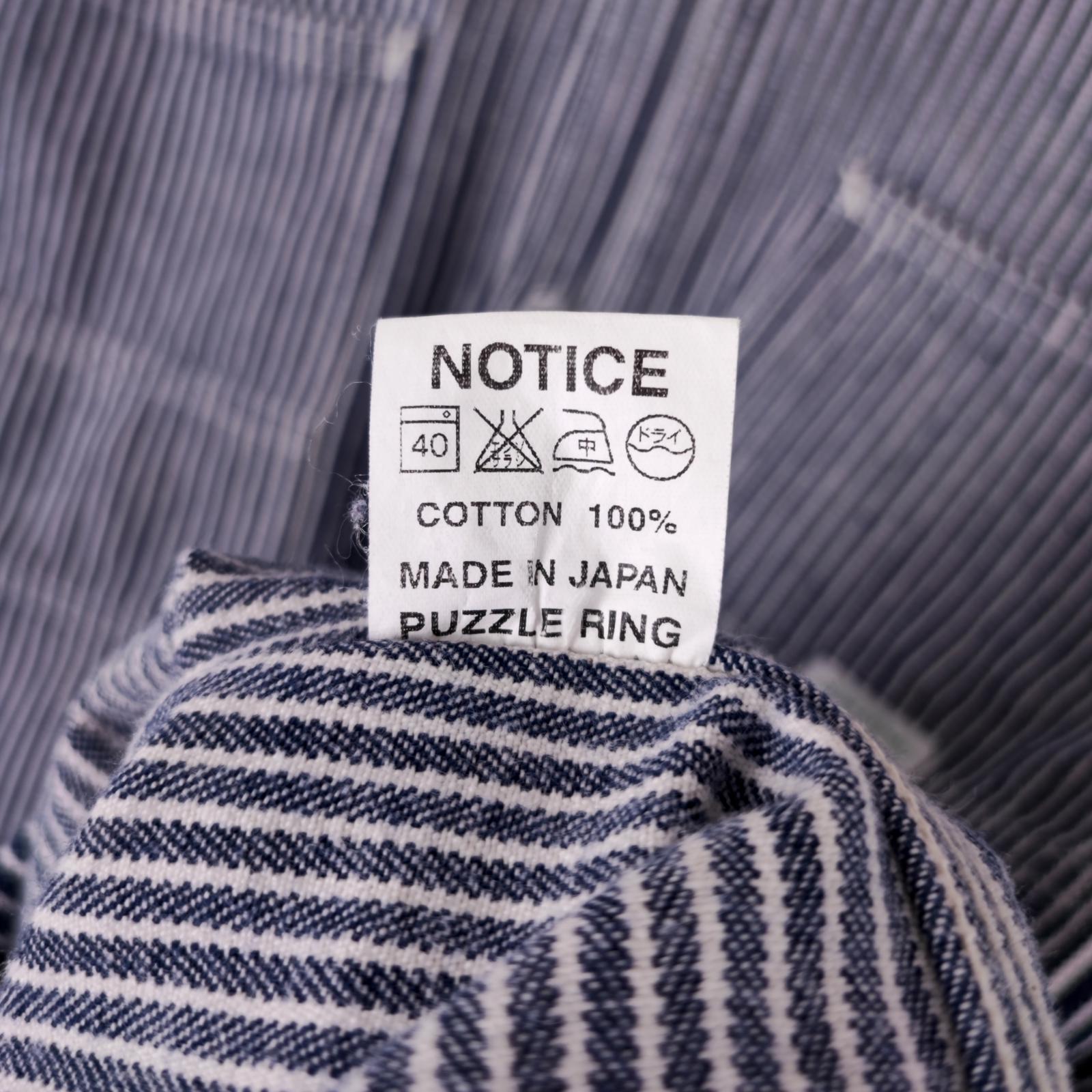 SASSAFRAS Men's Made in Japan Hickory Stripe Heavyweight Cotton Overshirt