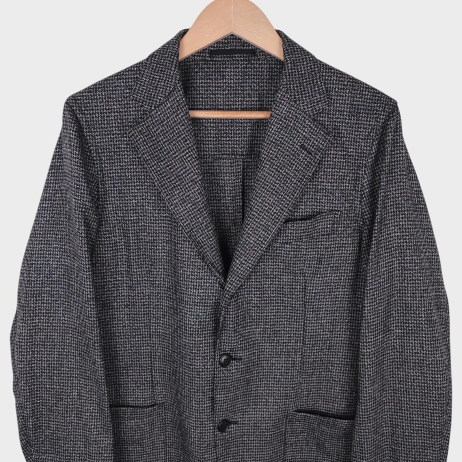KAMAKURA SHIRTS Men's Made in Japan Wool Dogtooth Unlined Blazer Jacket