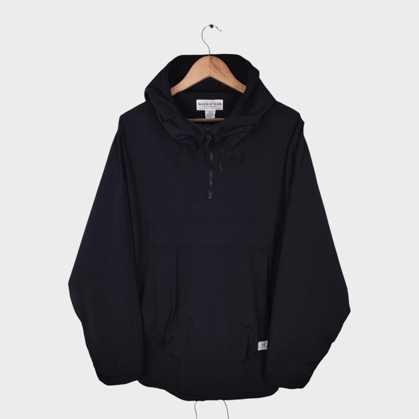 SASSAFRAS Men's Made in Japan Black Digs Crew Armor Shell Bud Smock Jacket