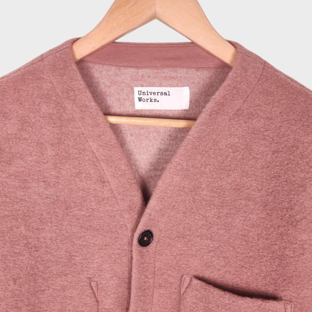 UNIVERSAL WORKS Men's Pink Wool Fleece Cardigan