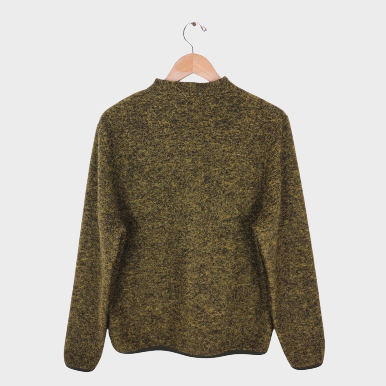 UNIVERSAL WORKS Men's Green Wool Fleece Cardigan