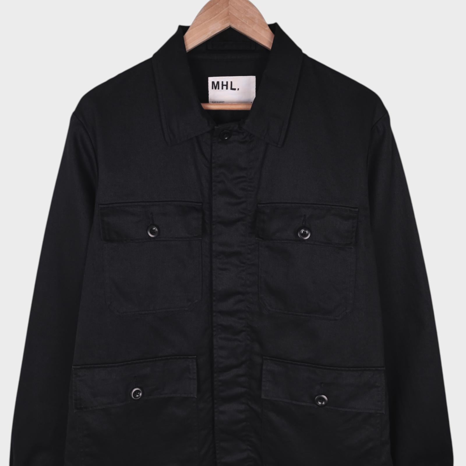 MHL MARGARET HOWELL Men's Black Cotton/Linen Military Chore Jacket