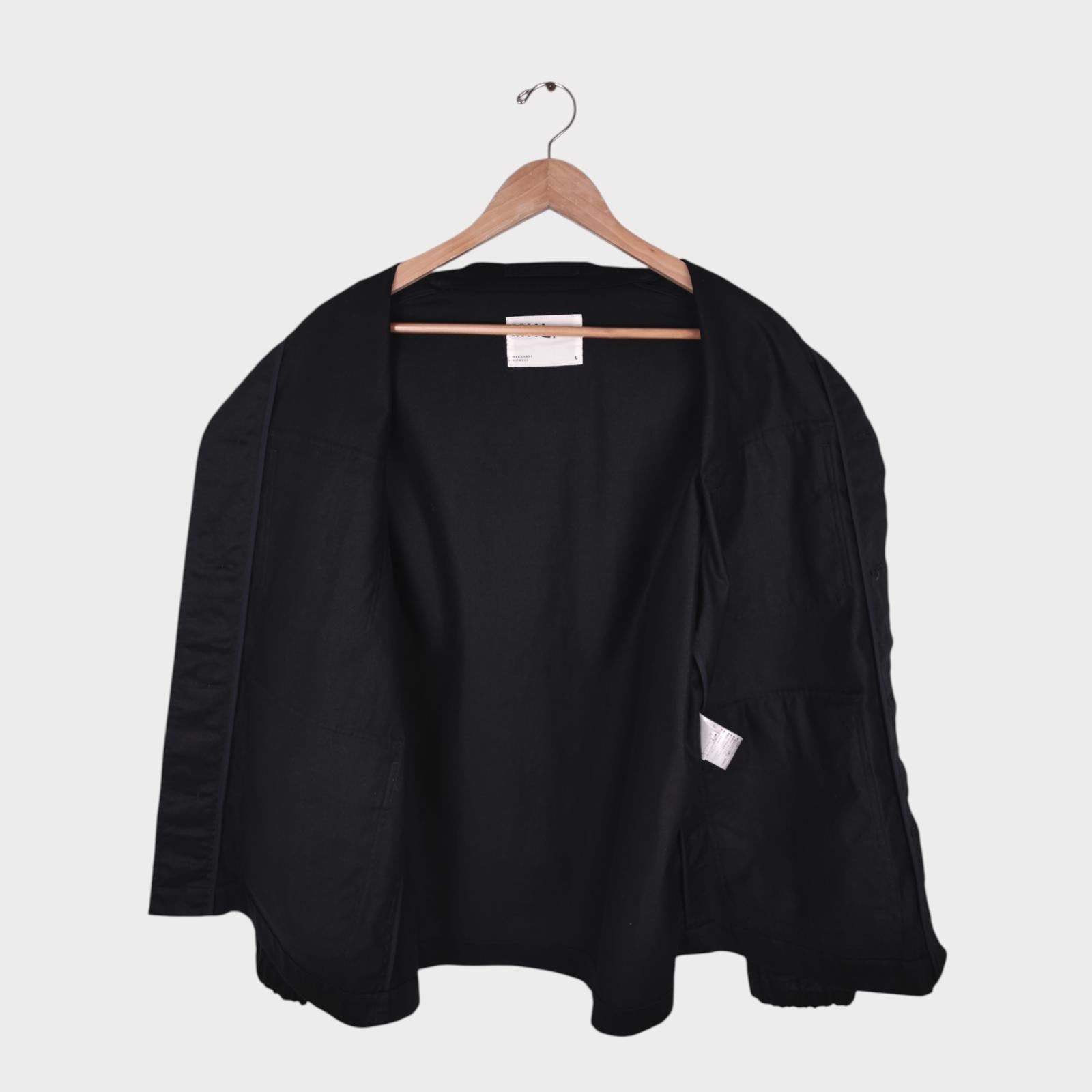 MHL MARGARET HOWELL Men's Black Cotton/Linen Military Chore Jacket