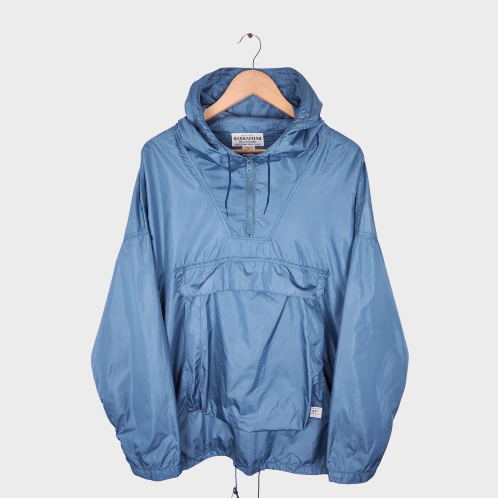 SASSAFRAS Men's Made in Japan Blue Digs Crew Armor Shell Bud Smock Jacket