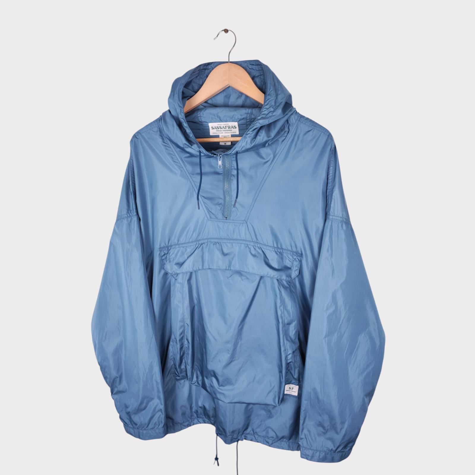SASSAFRAS Men's Made in Japan Blue Digs Crew Armor Shell Bud Smock Jacket
