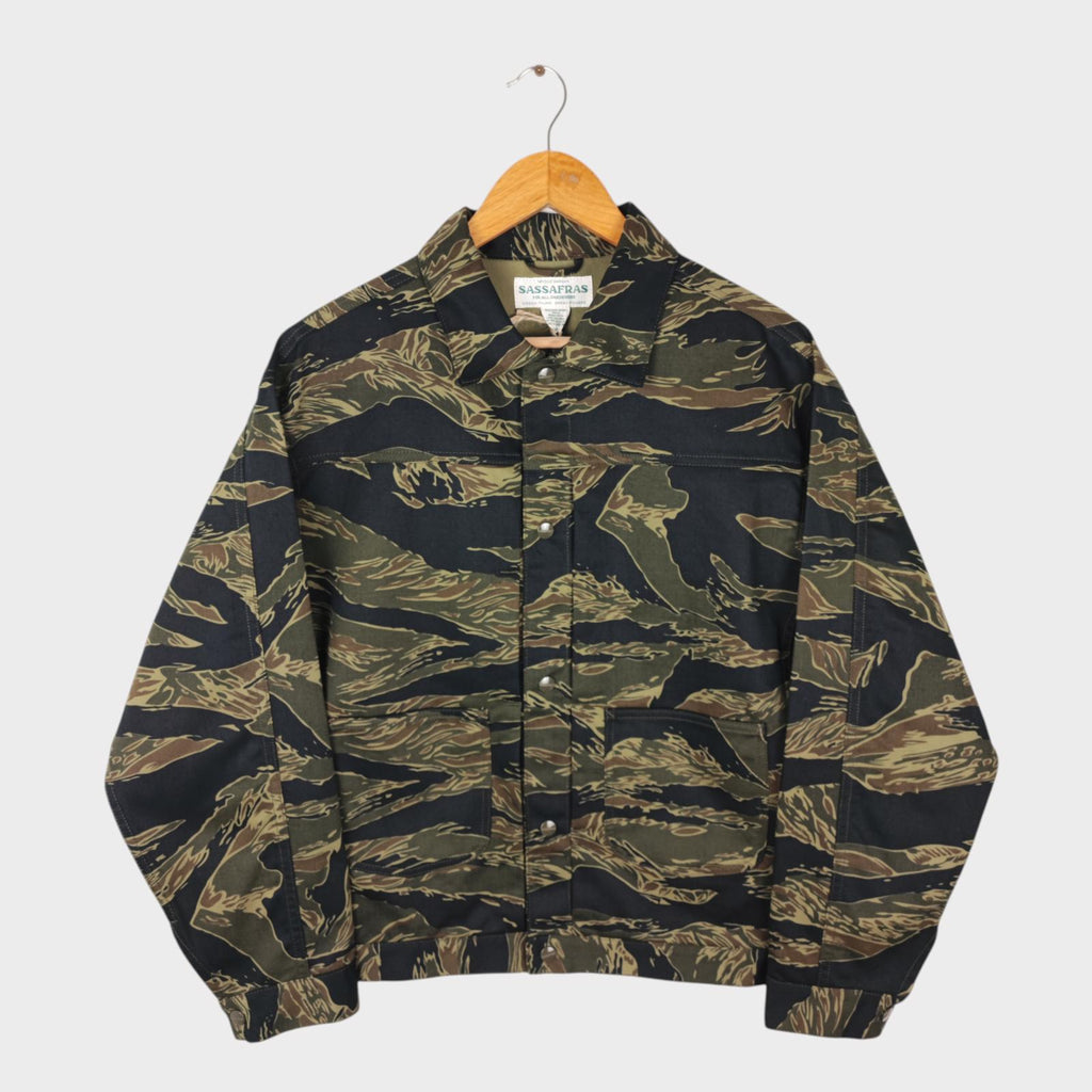 SASSAFRAS Men's Made in Japan Tiger Camo Gardeners Jacket