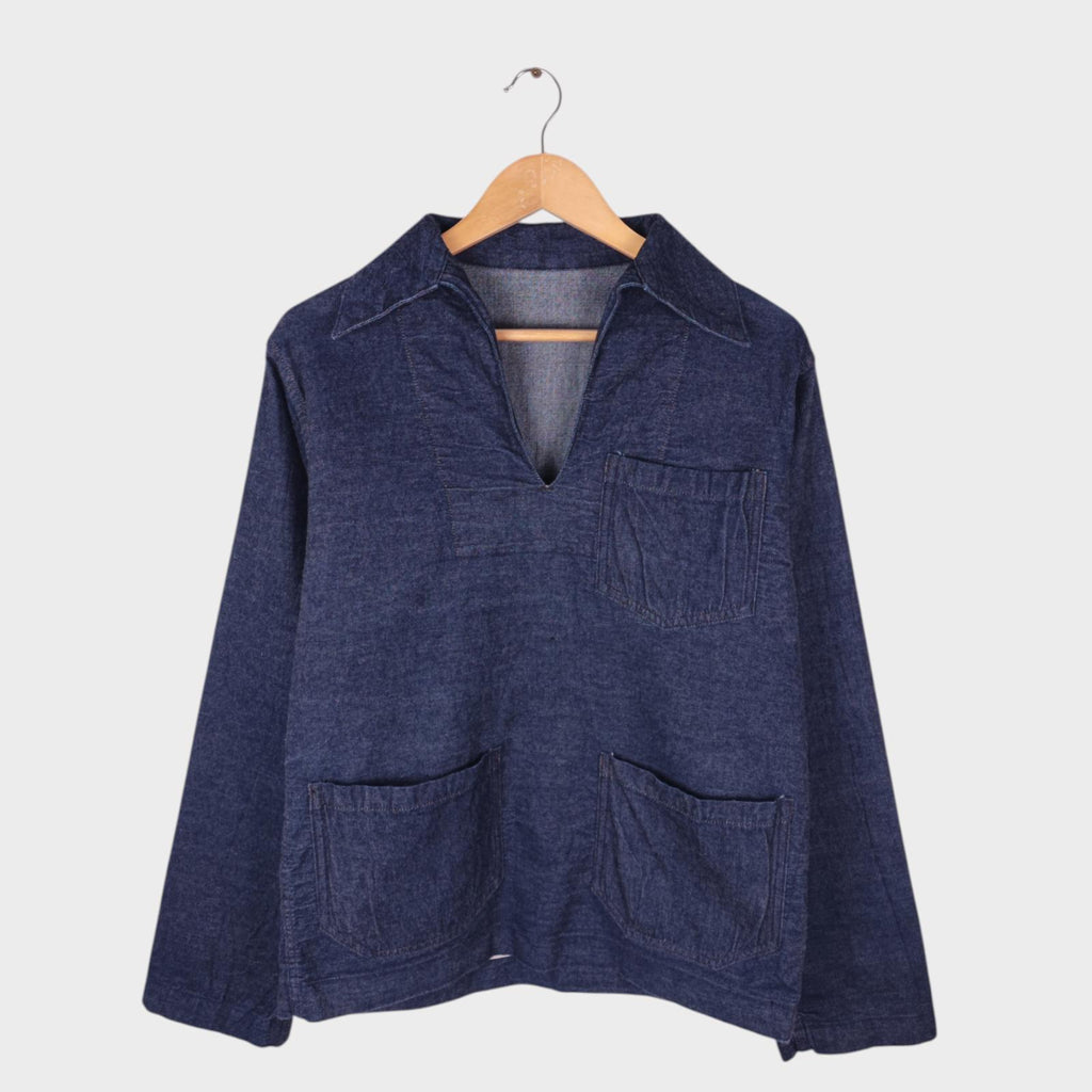 ONE PIECE OF ROCK Men's Made in Japan Army Repro  Denim Pullover Overshirt Smock