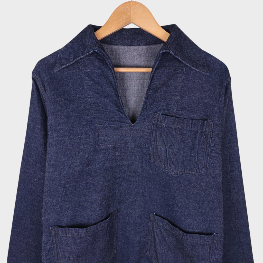 ONE PIECE OF ROCK Men's Made in Japan Army Repro  Denim Pullover Overshirt Smock