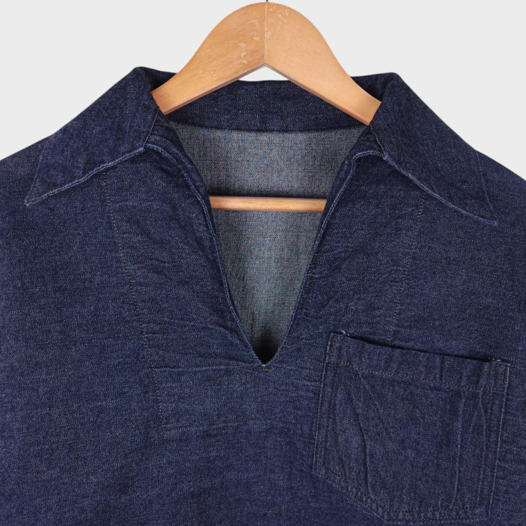ONE PIECE OF ROCK Men's Made in Japan Army Repro  Denim Pullover Overshirt Smock