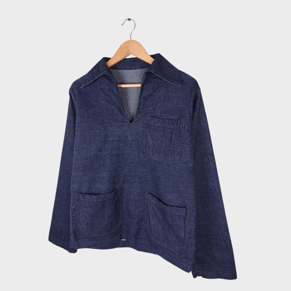 ONE PIECE OF ROCK Men's Made in Japan Army Repro  Denim Pullover Overshirt Smock