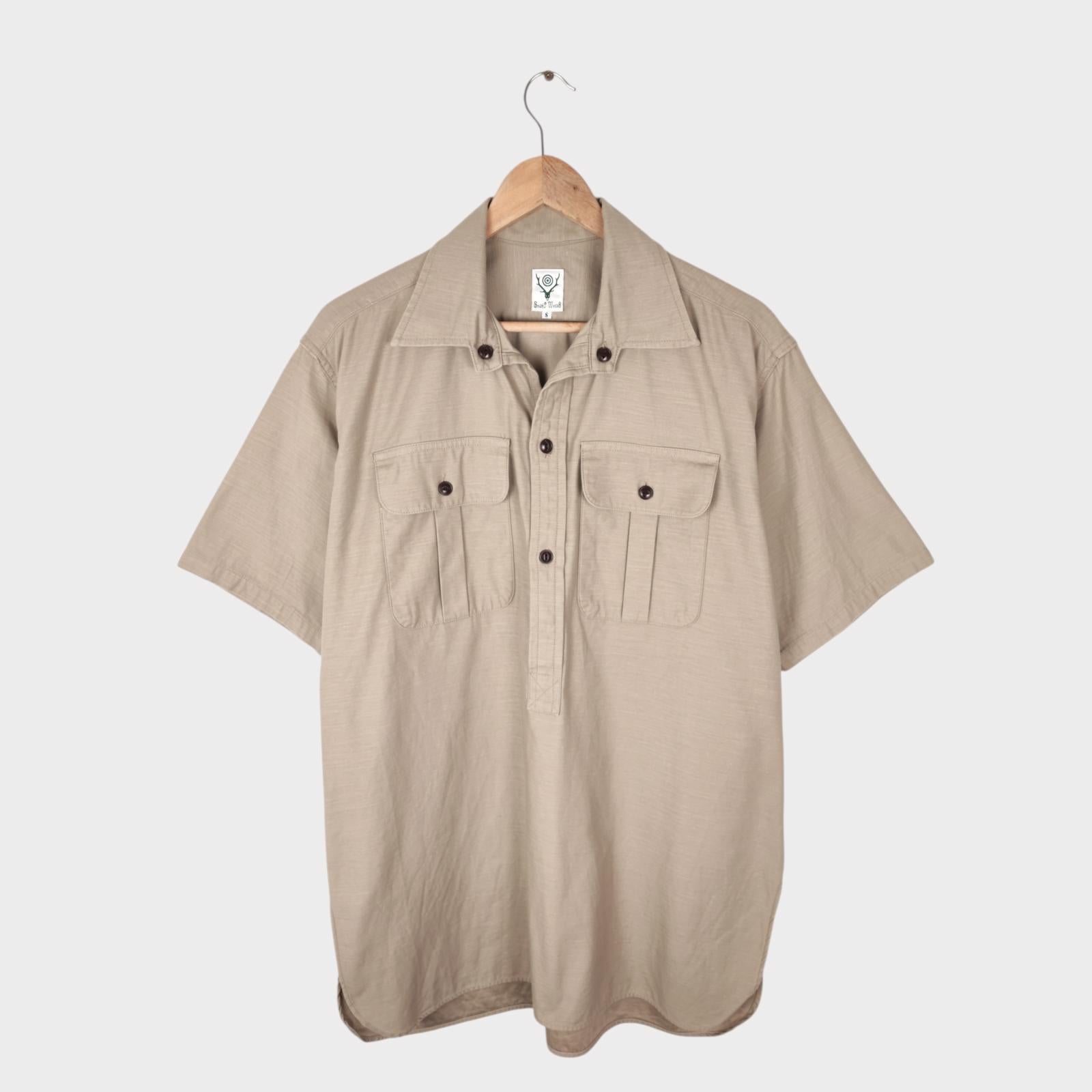 SOUTH2 WEST8 Men's Made in Japan Light Khaki Oversized Shirt
