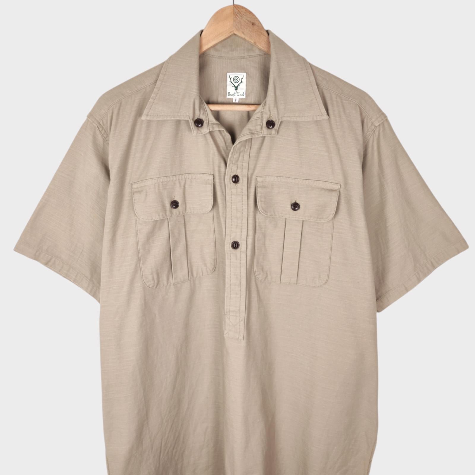 SOUTH2 WEST8 Men's Made in Japan Light Khaki Oversized Shirt
