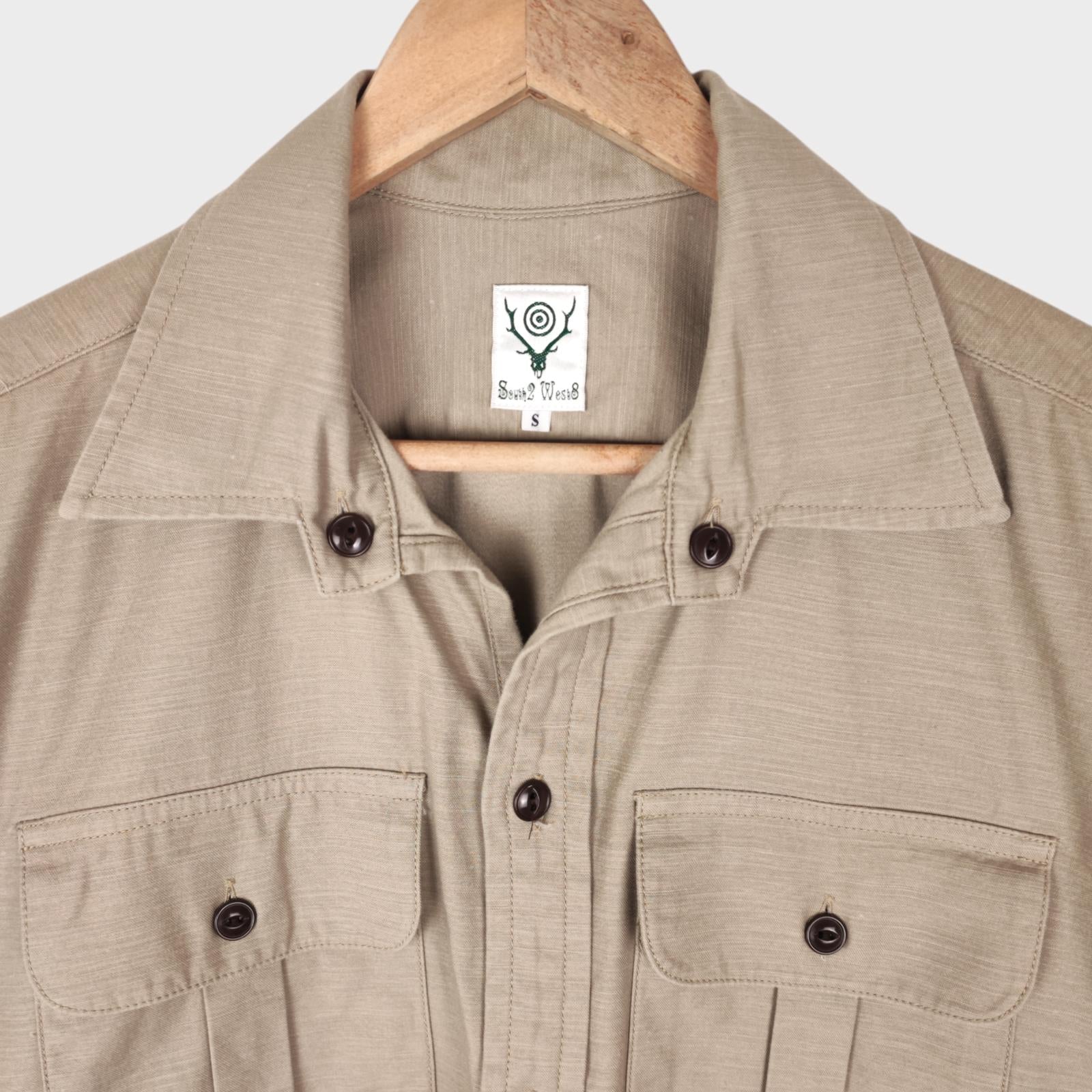 SOUTH2 WEST8 Men's Made in Japan Light Khaki Oversized Shirt