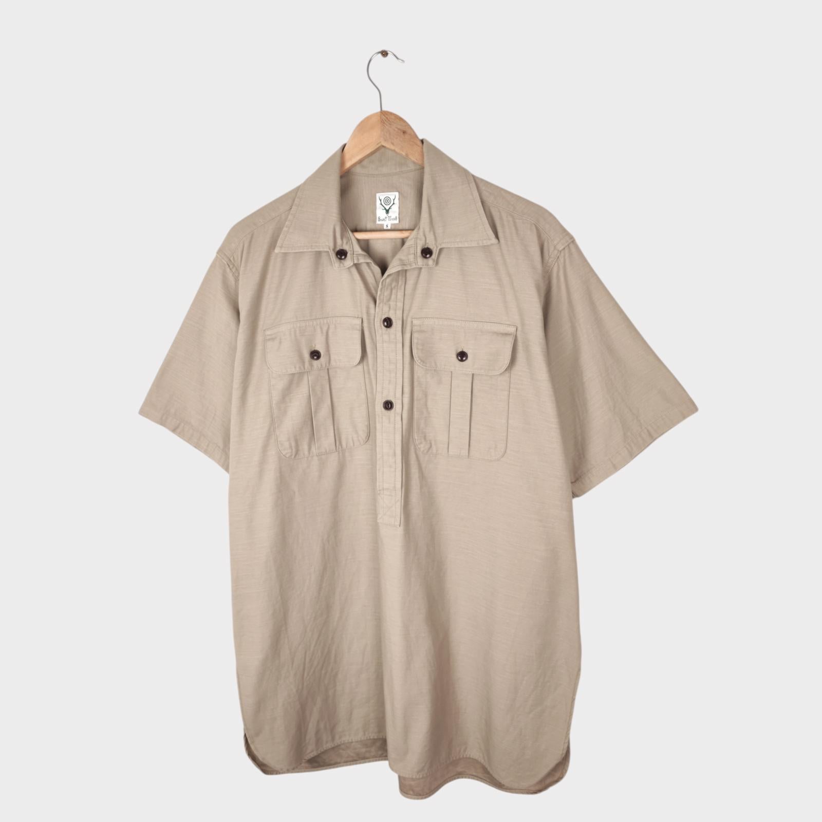 SOUTH2 WEST8 Men's Made in Japan Light Khaki Oversized Shirt