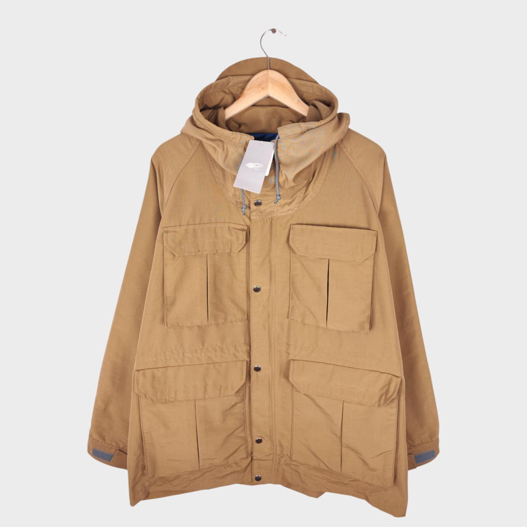BEAMS PLUS Men's Brown 60/40 Cotton Nylon Hooded Mountain Parka Jacket