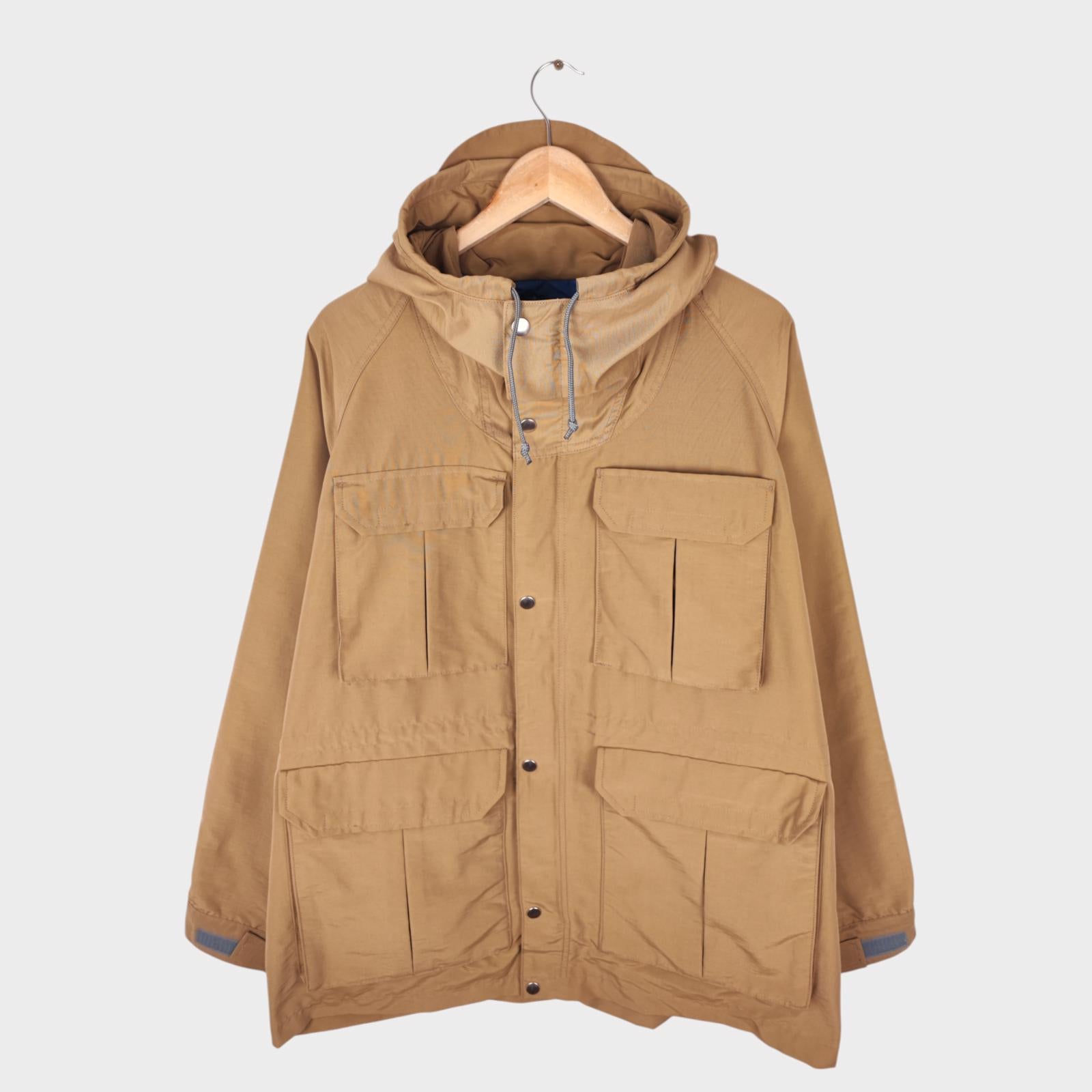 BEAMS PLUS Men's Brown 60/40 Cotton Nylon Hooded Mountain Parka Jacket