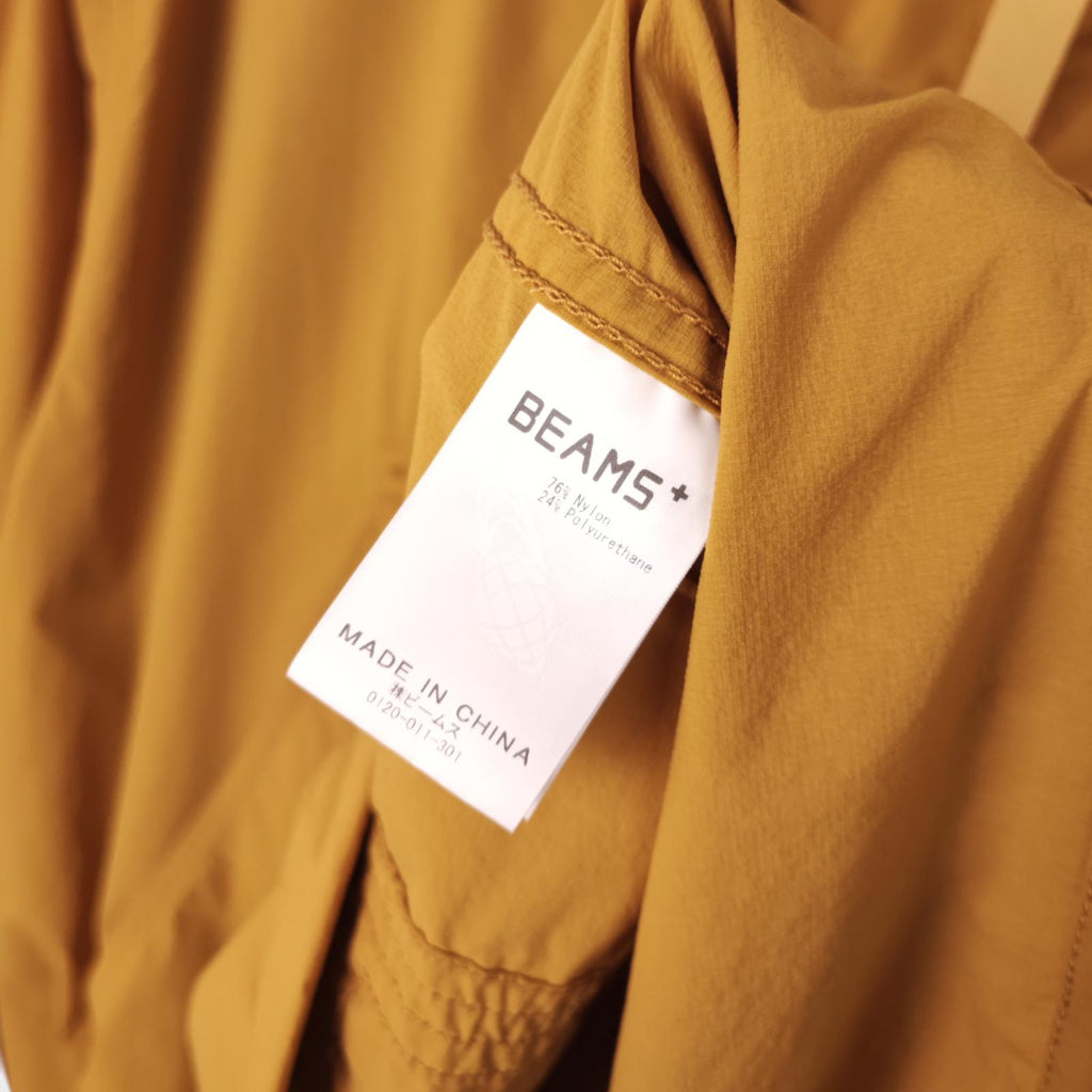 BEAMS PLUS Men's Yellow Oversized Fit Nylon Sports Smock Anorak Parka Jacket