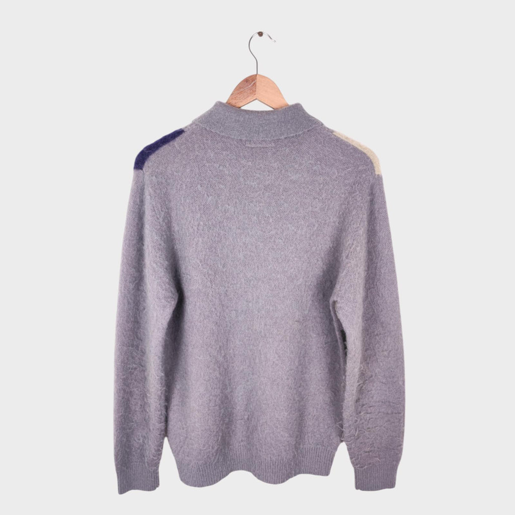BEAMS PLUS Men's 9 Gauge Shaggy Mohair Blend Polo Shirt Jumper
