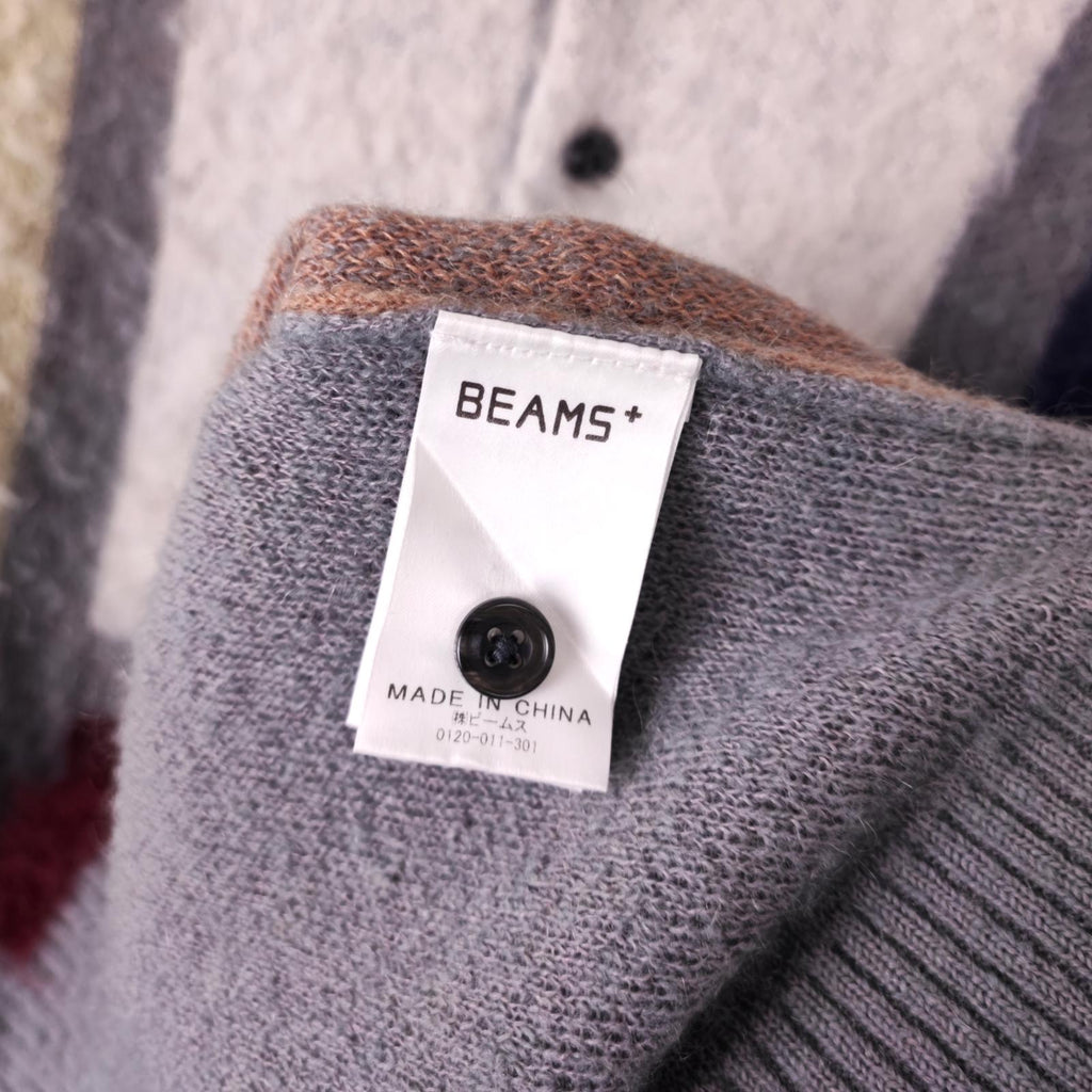 BEAMS PLUS Men's 9 Gauge Shaggy Mohair Blend Polo Shirt Jumper