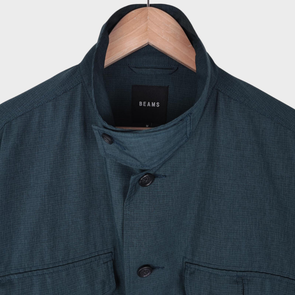BEAMS Men's Teal Green Oversized Fit Lightweight Utility Fishing Jacket
