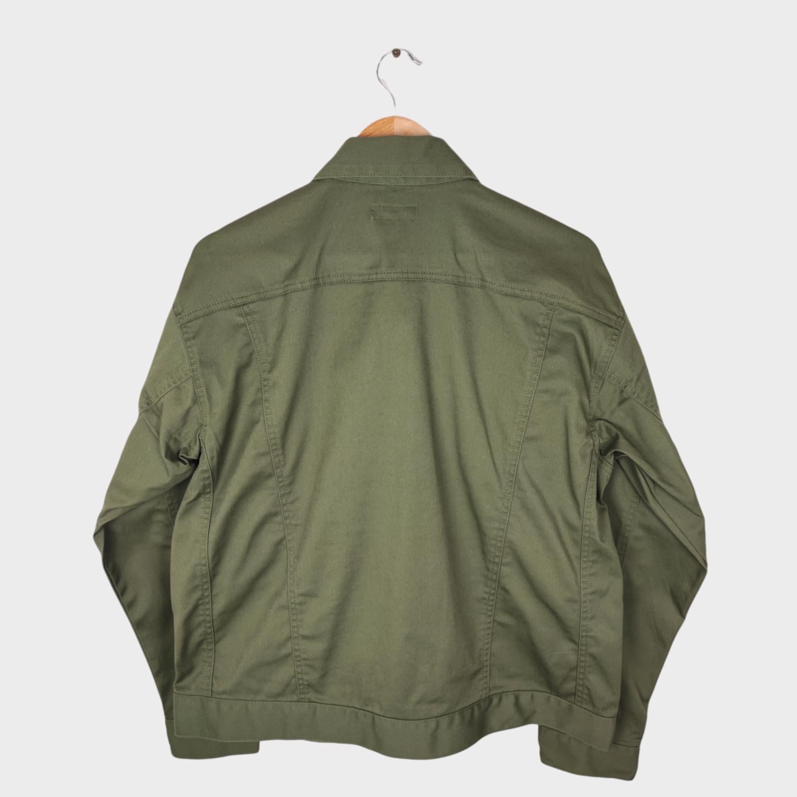 BEAMS Men's Green Cropped Utility Chore Jacket