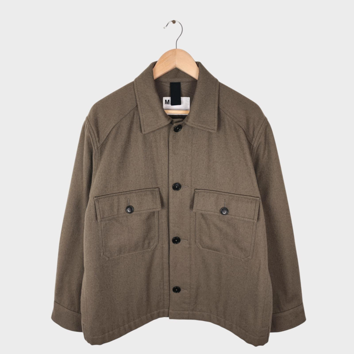 MHL MARGARET HOWELL Men's Khaki Green Wool/Cotton Utility Blouson Jacket