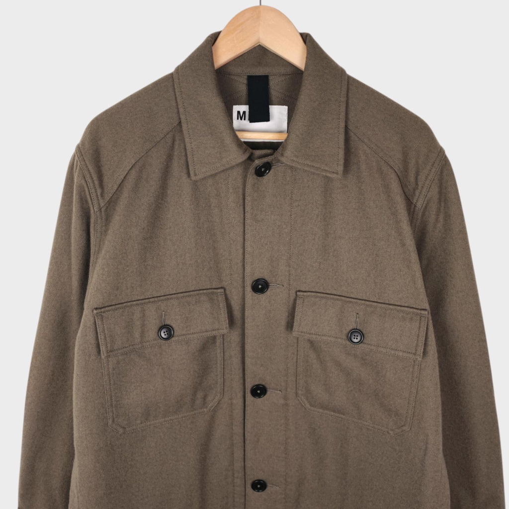 MHL MARGARET HOWELL Men's Khaki Green Wool/Cotton Utility Bomber Jacket
