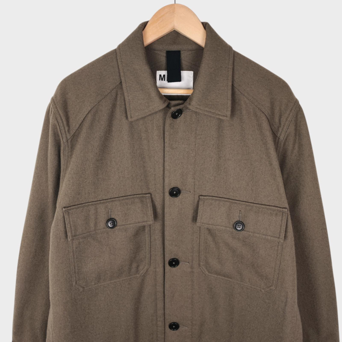 MHL MARGARET HOWELL Men's Khaki Green Wool/Cotton Utility Blouson Jacket