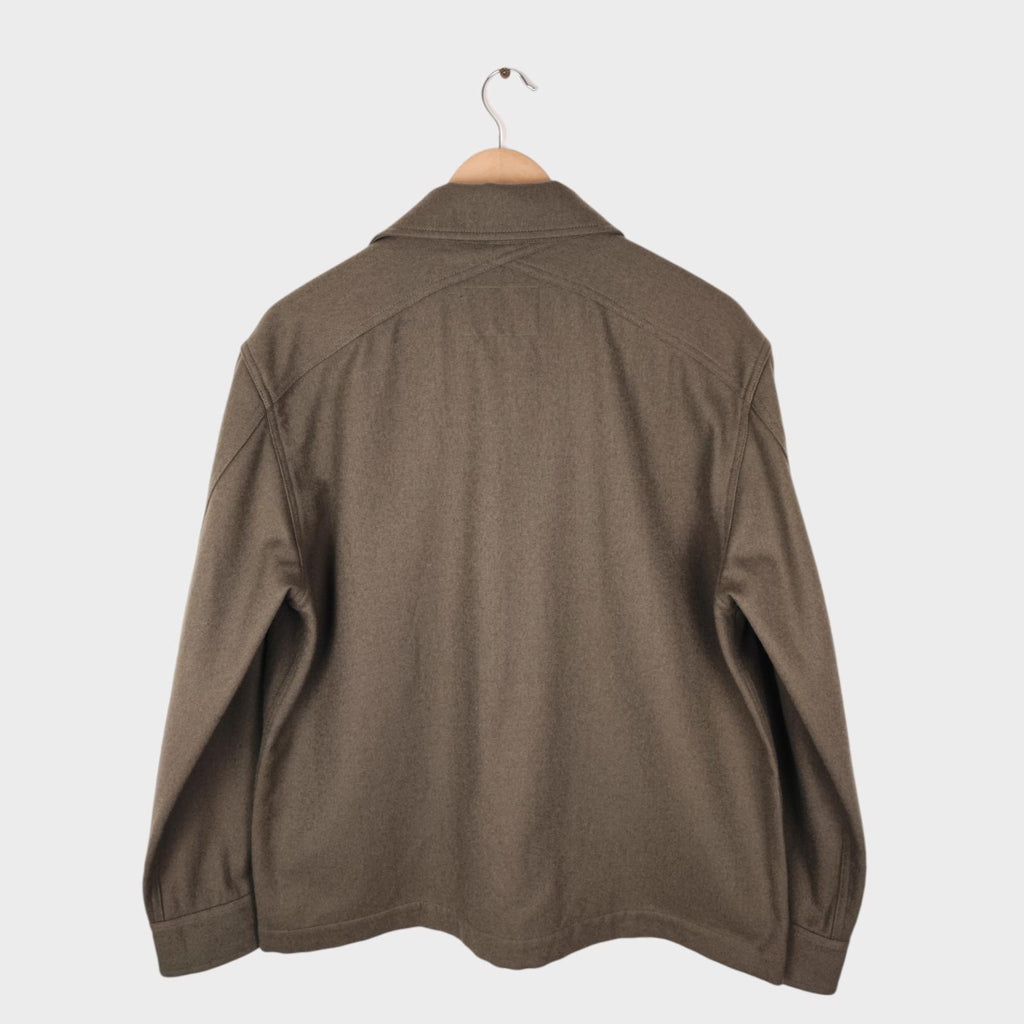 MHL MARGARET HOWELL Men's Khaki Green Wool/Cotton Utility Bomber Jacket