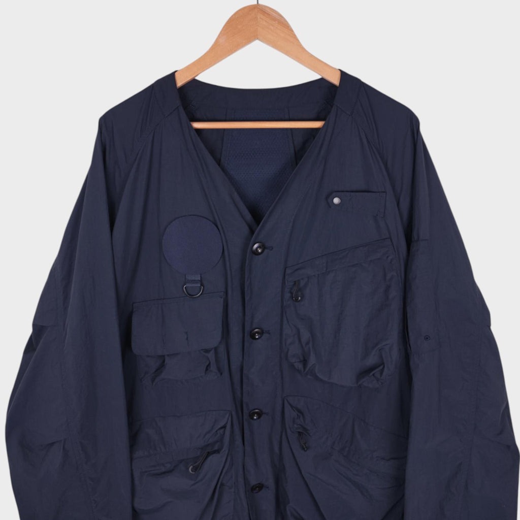 NORBIT BY HIROSHI NOZAWA Men's Navy Blue Nylon Utility Field Parka Jacket