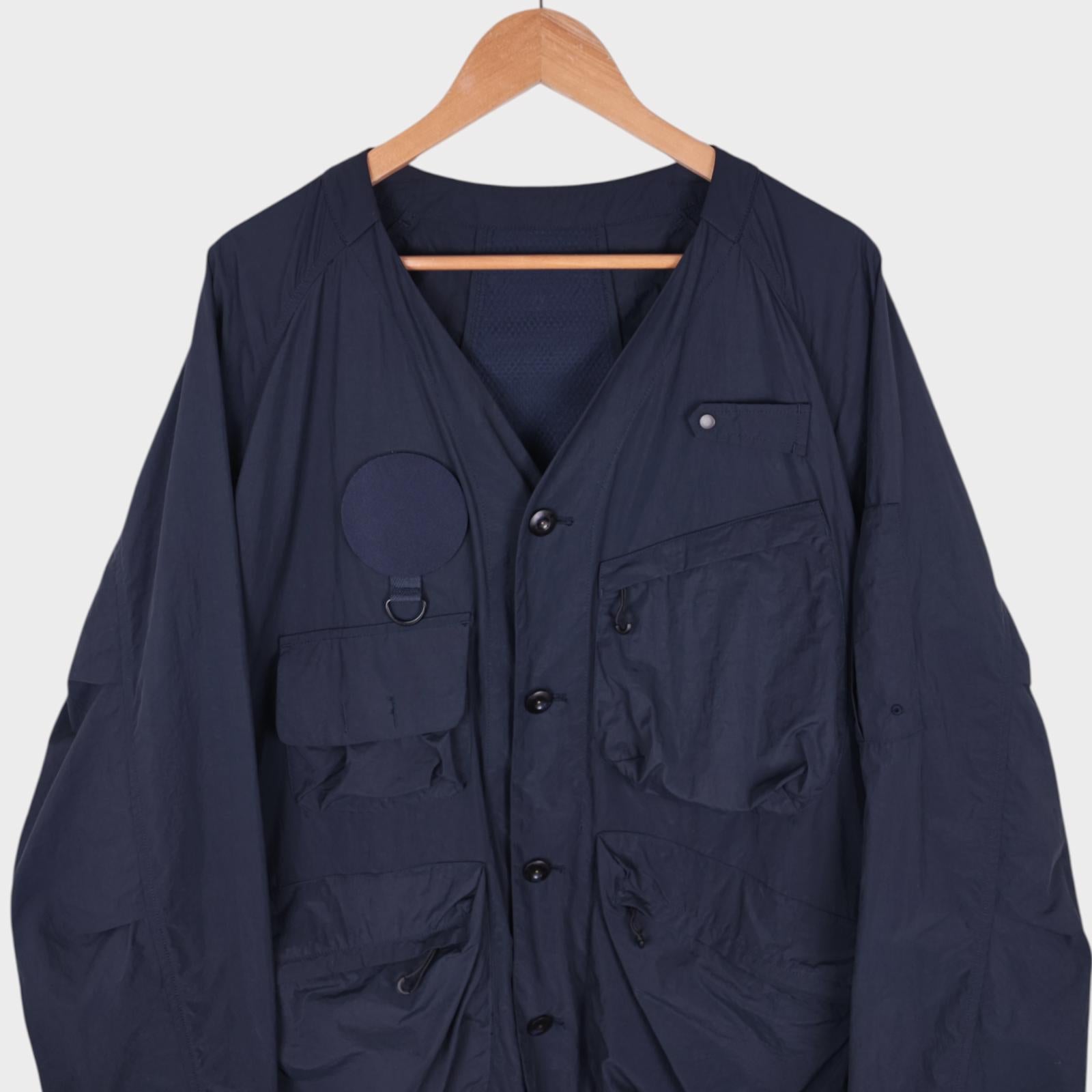 NORBIT BY HIROSHI NOZAWA Men's Navy Blue Nylon Utility Field Parka Jacket