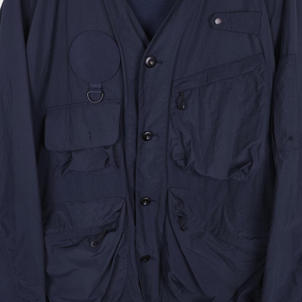 NORBIT BY HIROSHI NOZAWA Men's Navy Blue Nylon Utility Field Parka Jacket