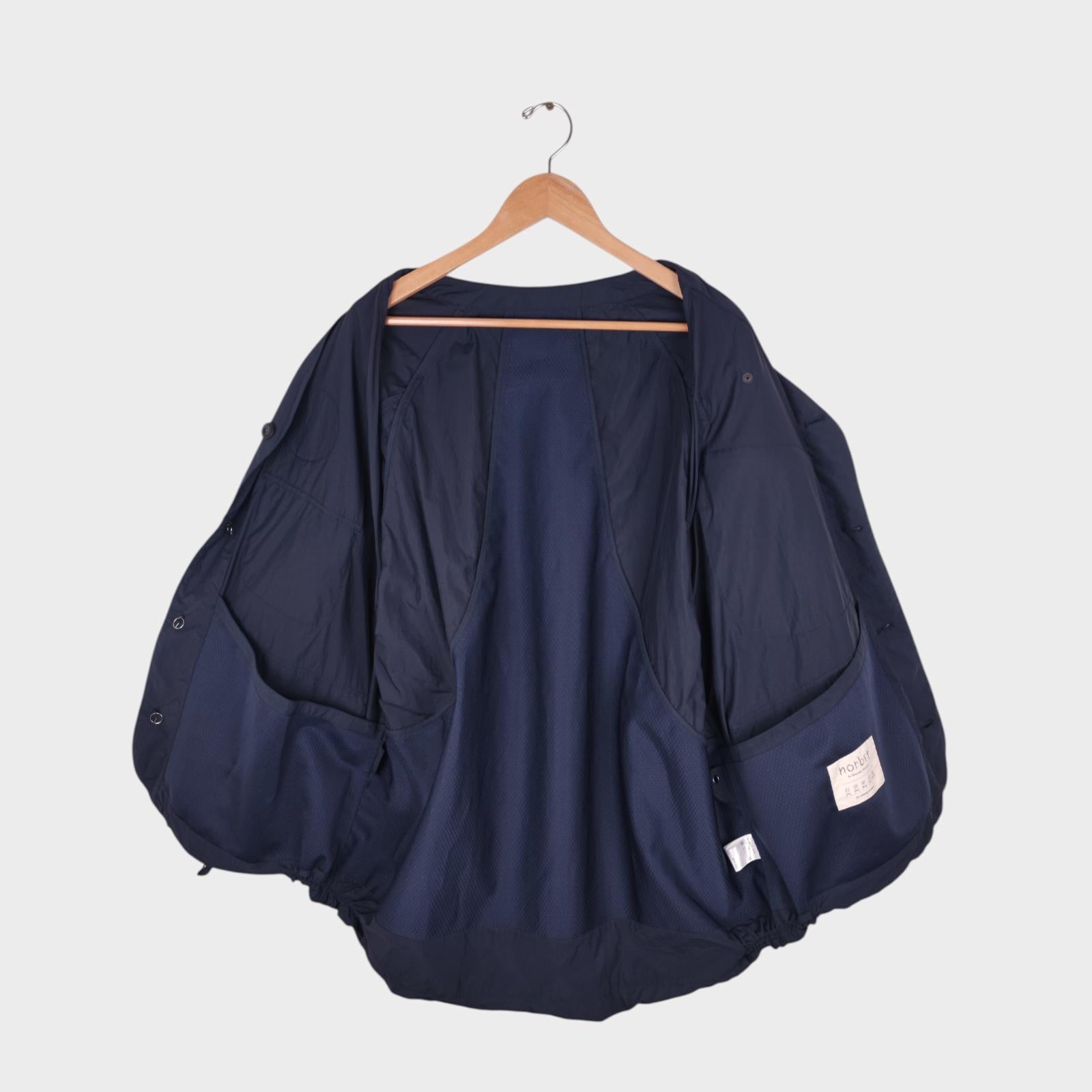 NORBIT BY HIROSHI NOZAWA Men's Navy Blue Nylon Utility Field Parka Jacket