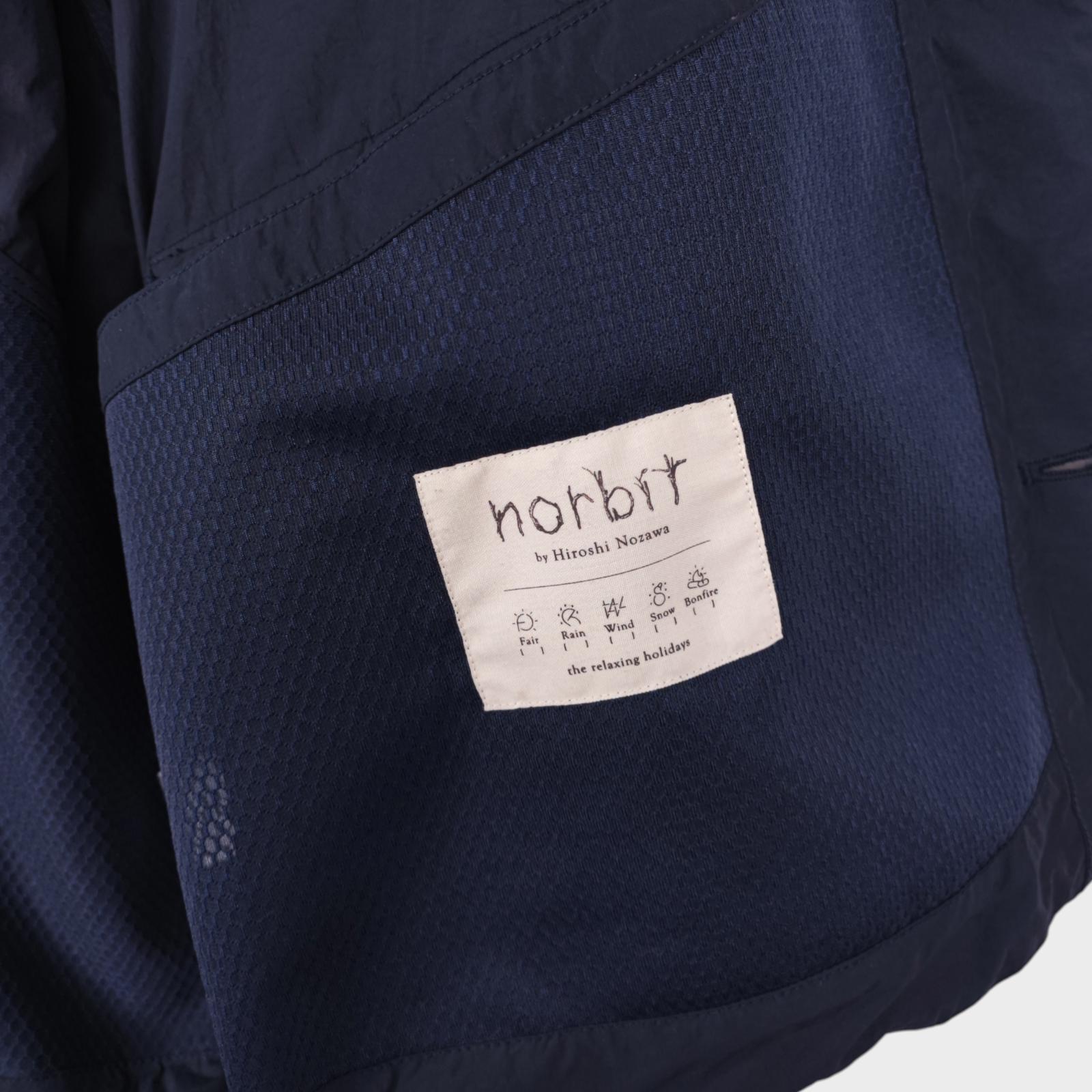 NORBIT BY HIROSHI NOZAWA Men's Navy Blue Nylon Utility Field Parka Jacket