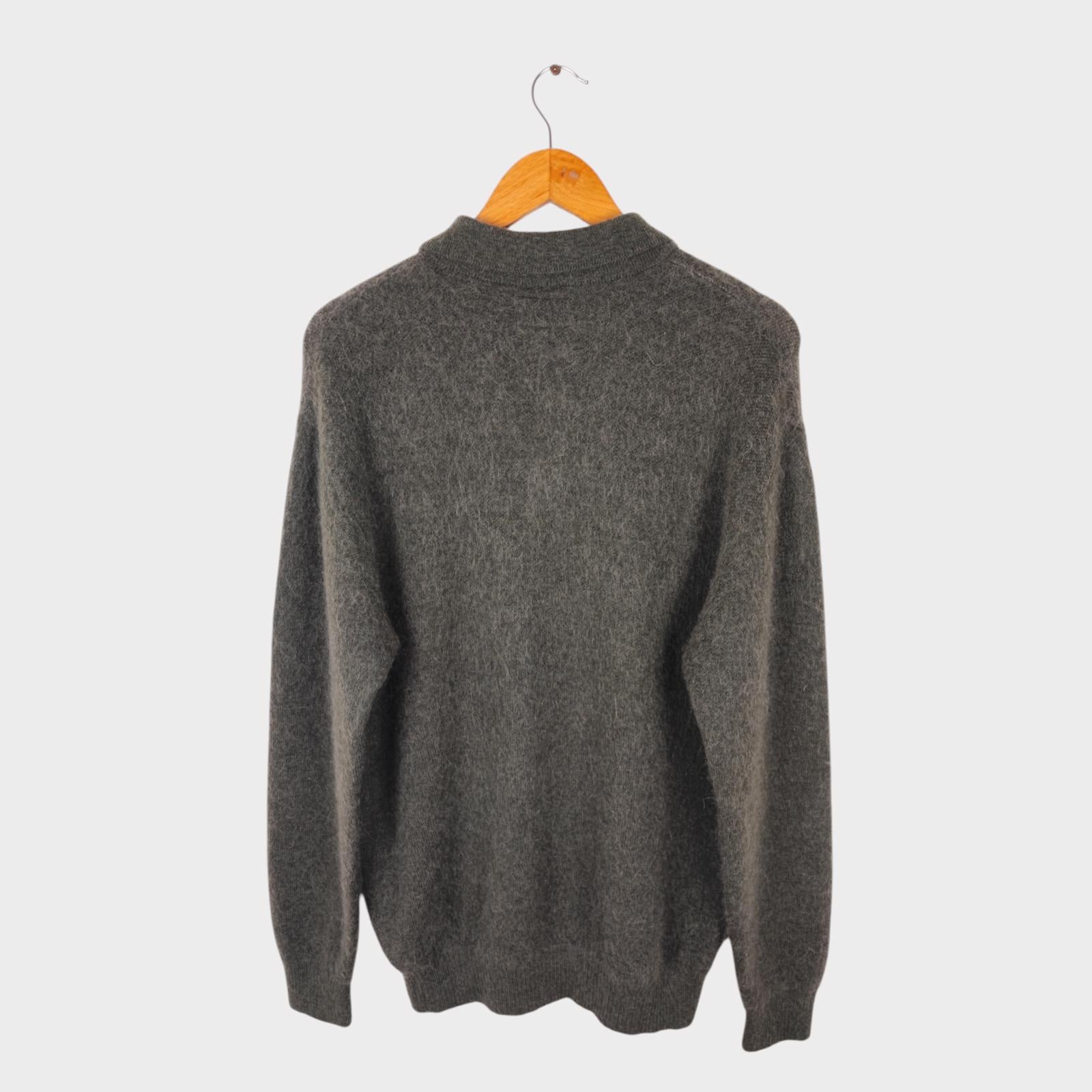 BEAMS PLUS Men's 9 Gauge Shaggy Mohair Blend Polo Shirt Jumper