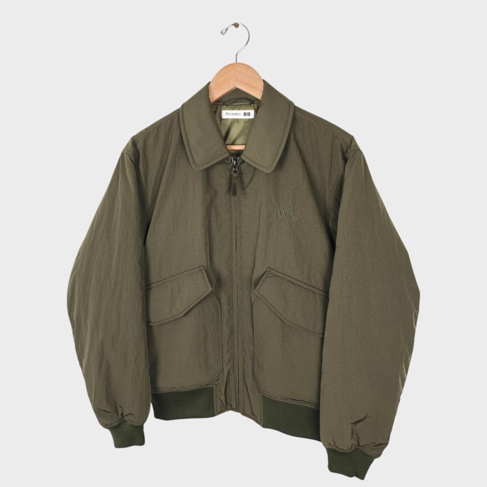 J.W. ANDERSON x UNIQLO Men's Khaki Green Nylon MA-1 Bomber Jacket