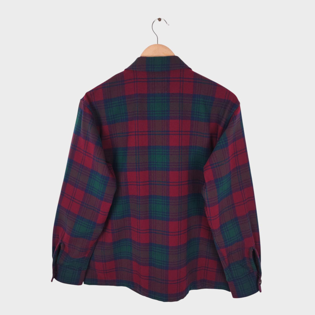 BEAMS PLUS Men's Red/Green Check Flannel Chore Jacket