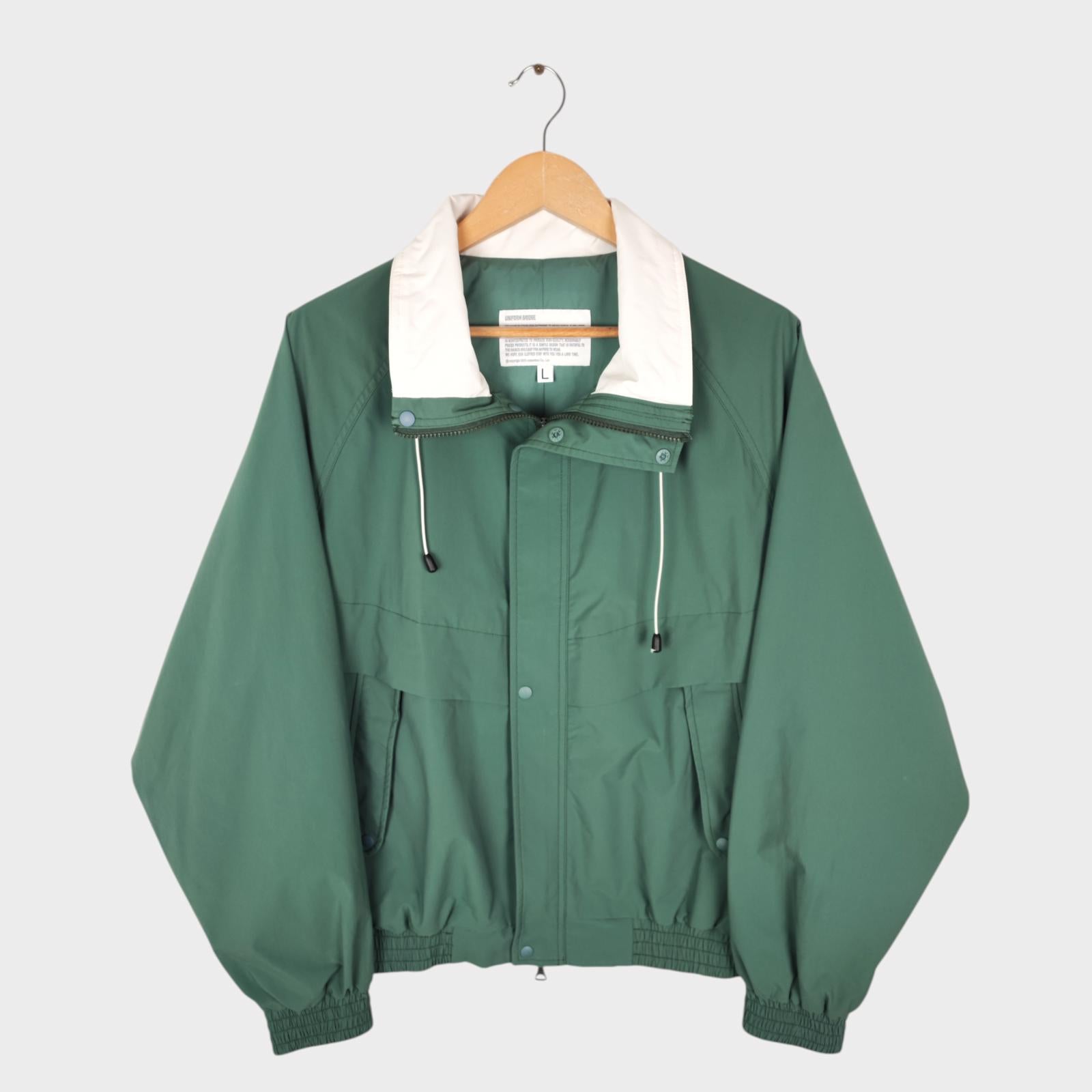 UNIFORM BRIDGE Men's Green Relaxed Fit Blouson Jacket