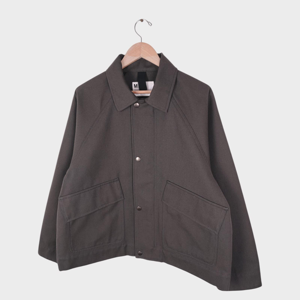 MHL MARGARET HOWELL Men's Grey Cotton/Wool Blend Relaxed Fit Blouson Jacket